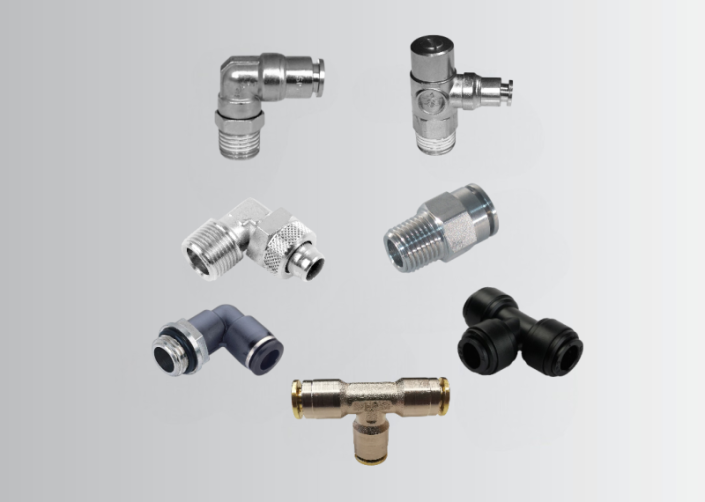 PNEUMATIC FITTINGS MADE OF BRASS - STAINLESS STEEL AISI 316 - TECHNOPOLYMER - HIGH PRESSURE